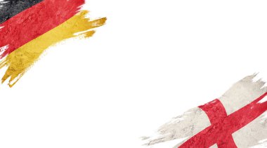 Beyaz Arkaplanda Almanya ve İngiltere Bayrakları